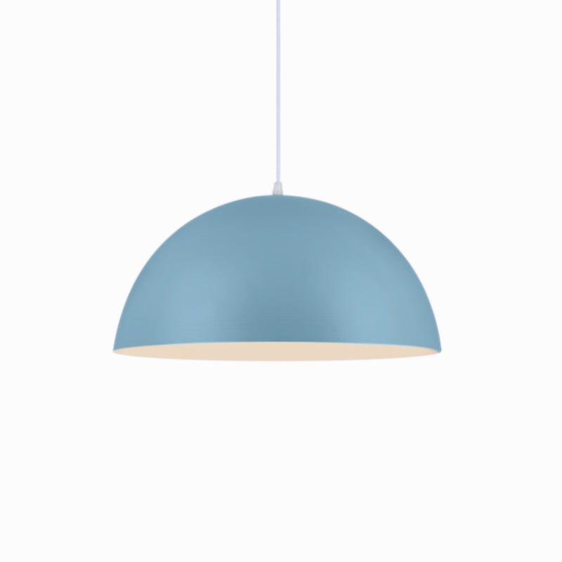 Nordic Style 1-Light Aluminum Bowl Pendant In Pink/Yellow For Living Room