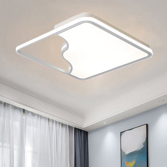 Modern Led Ceiling Light Fixture For Bedroom - Simple Acrylic Design Black/White 16/19.5/35.5 W