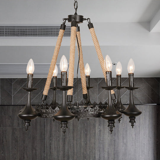 Vintage Industrial Pendant Light With Exposed Bulbs - 3/6 Heads Metal Ceiling Fixture For Living