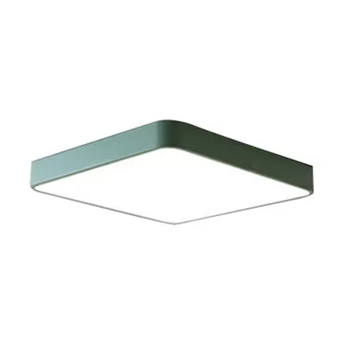 Nordic Style Led Ceiling Lamp - Slim Square Flush Mount For Offices & Hallways Green / 12’