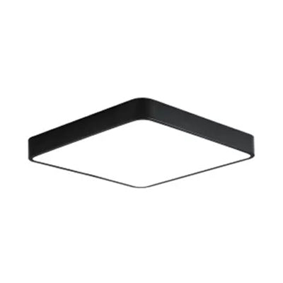 Nordic Style Led Ceiling Lamp - Slim Square Flush Mount For Offices & Hallways Black / 12’