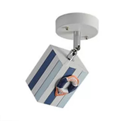 Contemporary Rotatable Rectangular Metal Gallery Ceiling Mount Spotlight With High Brightness Blue