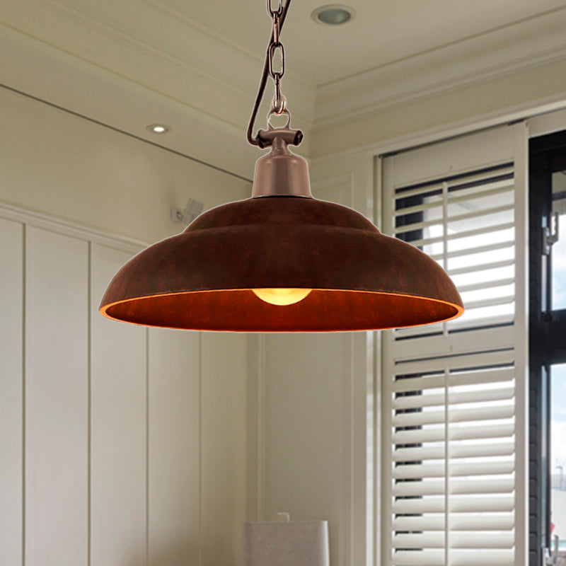 Vintage Style Black/Green Metallic Hanging Lamp With Chain - Indoor Pendant Light