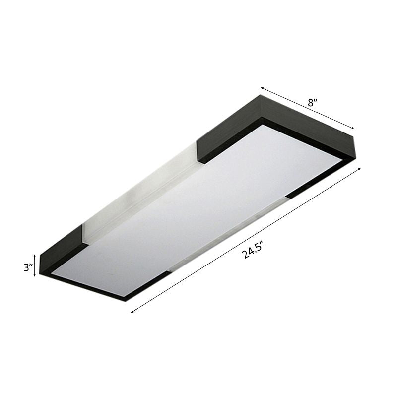 Sleek Simplicity Rectangular Flush Mount Lamp - 8’/15’ Wide Metal 24.5’/35.5’ Long Led