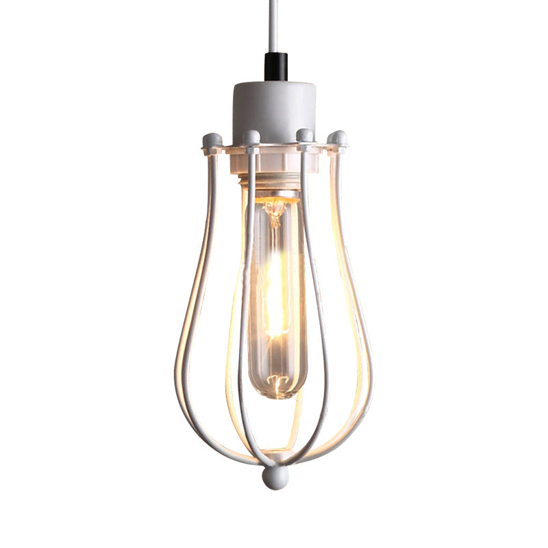 Industrial Metal Pendant Light With Teardrop Shade - Brass/White/Black