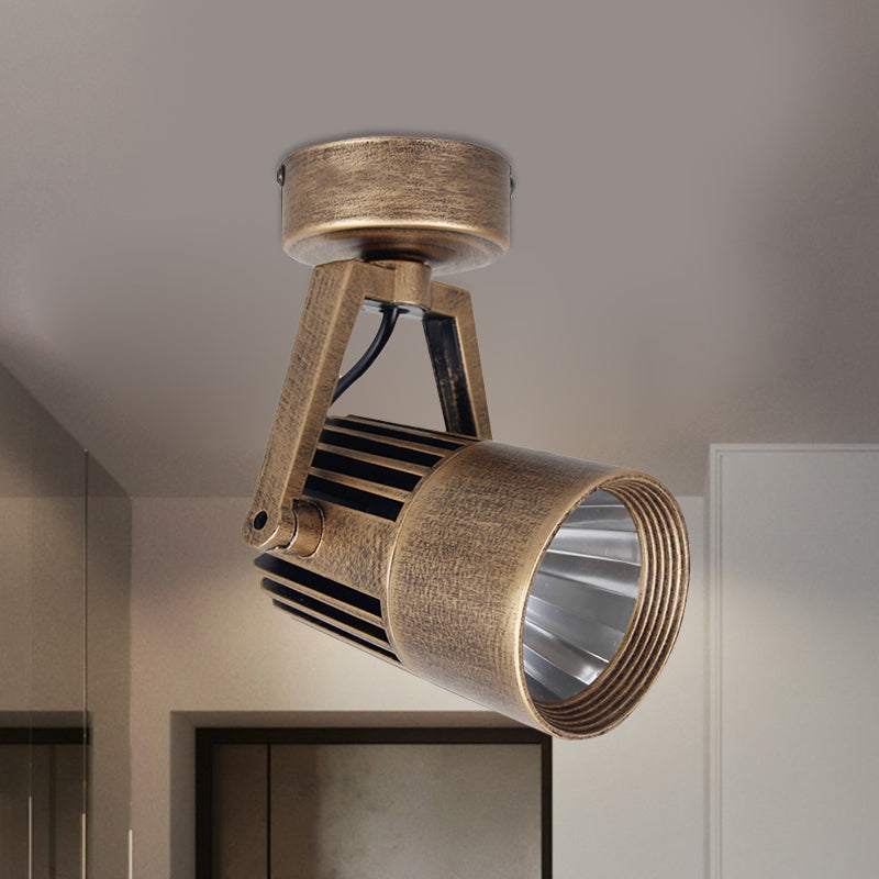 Antique Style Brass Ceiling Light Fixture - Metal Led Bedroom Semi-Flush Mount Adjustable 3’/5’