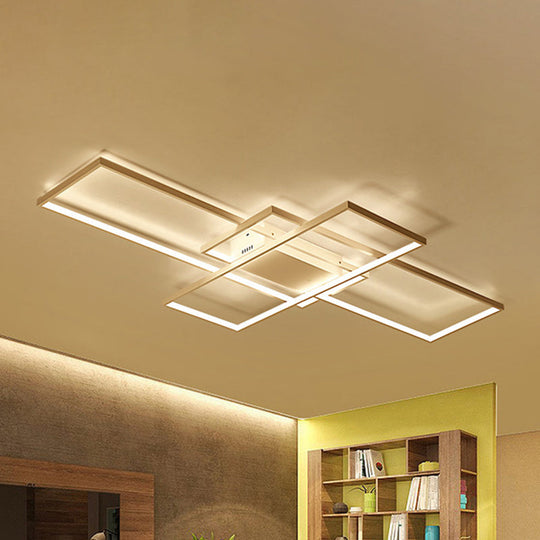 Modern Rectangular Flush Mount Led Light Fixture In Warm/White/Natural – Acrylic Finish