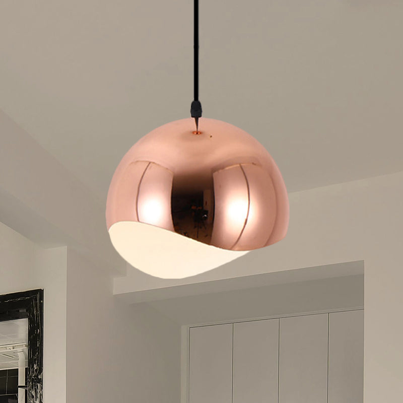 Modern Kitchen Pendant Light With Waveforms Dome Shade In Black/Chrome 8’/12’ Width