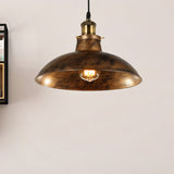 Wrought Iron Dome Industrial Ceiling Fixture Pendant Lighting - 12’/14’ Diameter 1 Light