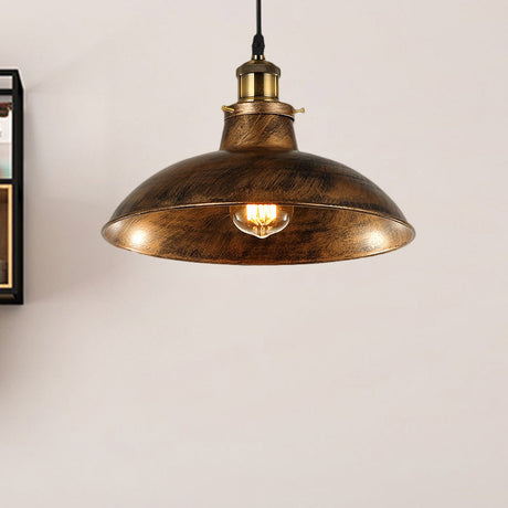 Wrought Iron Dome Industrial Ceiling Fixture Pendant Lighting - 12’/14’ Diameter 1 Light