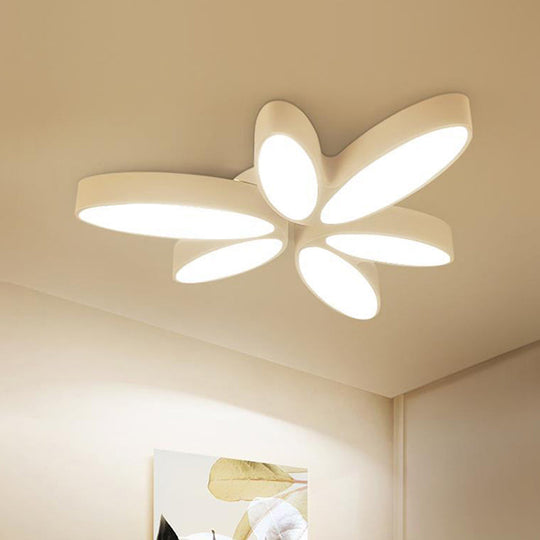 Contemporary Floral Flush Mount Acrylic 6 Light Fixture - 27’/33.5’ In Warm/White’ For Hallway