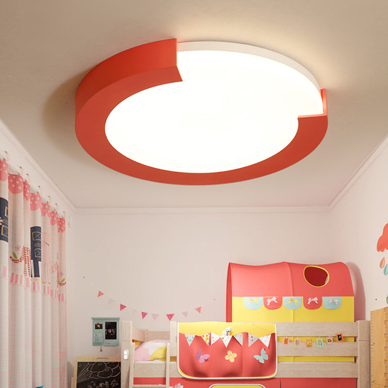 Macaron Flush Mount Ceiling Lights - 16’/20’ Round In Black/White/Pink