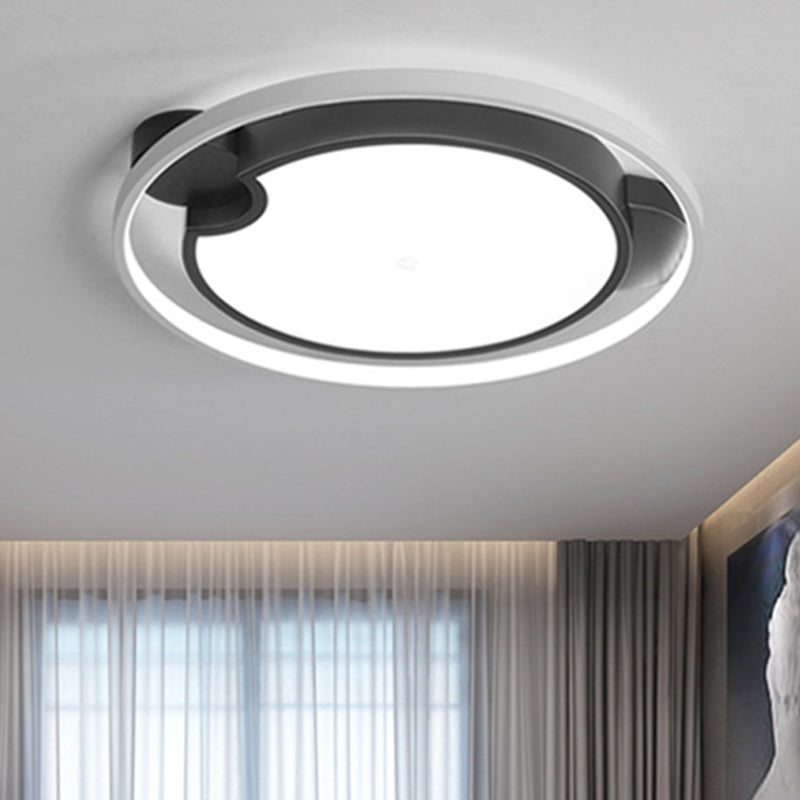 Contemporary Unique Bedroom Lighting Fixture - 16/19.5 1 Head Round/Square Ceiling Light