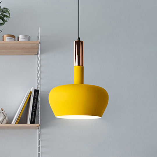 Modern Metal Hanging Pendant Light - Wine Glass Inspired Design With 1 And Blue/Pink/Yellow