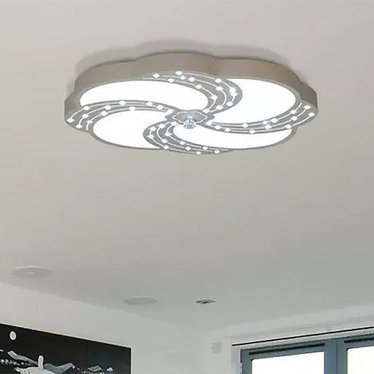 Modern White Acrylic Swirl Flushmount Lights - 18/19.5/31.5 Creative Flush Mount Light For Bedroom