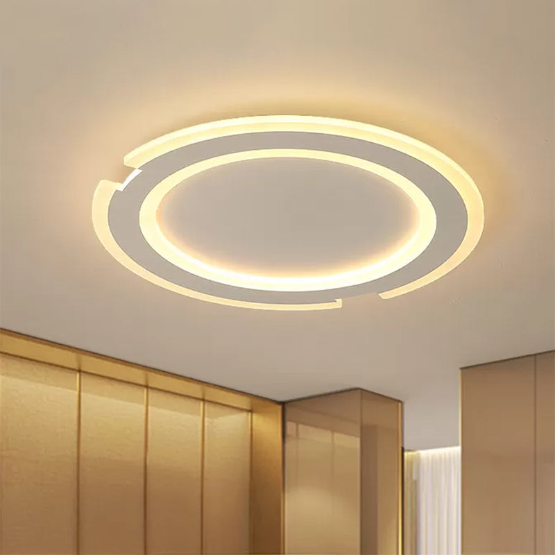Modern Metal And Acrylic Circular Flushmount Ceiling Lights - Warm/White Indoor 9’/12’/16’ Fixtures