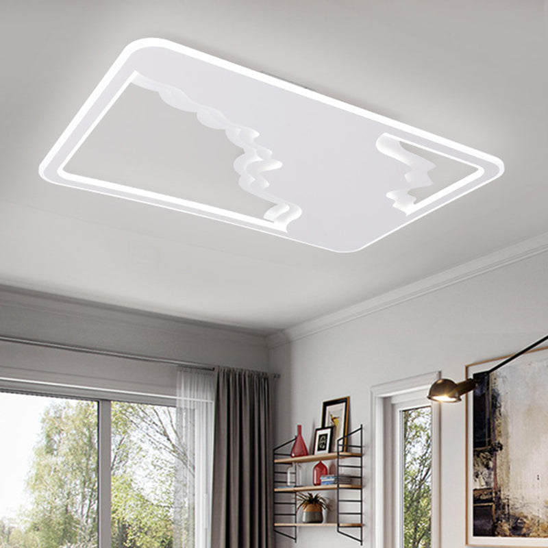 Modern Led White Flush Mount Ceiling Light Ultra Thin Design 19’/35.5’ Wide