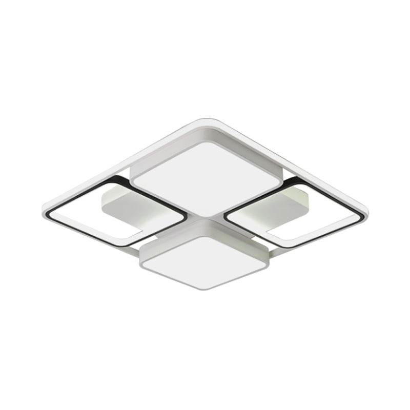 Contemporary Led Flush Mount Ceiling Light In Black/White 19.5’/45’ Wide