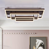 Modern Metallic Brown Semi Flush Mount Light In Warm/White/Neutral Tones