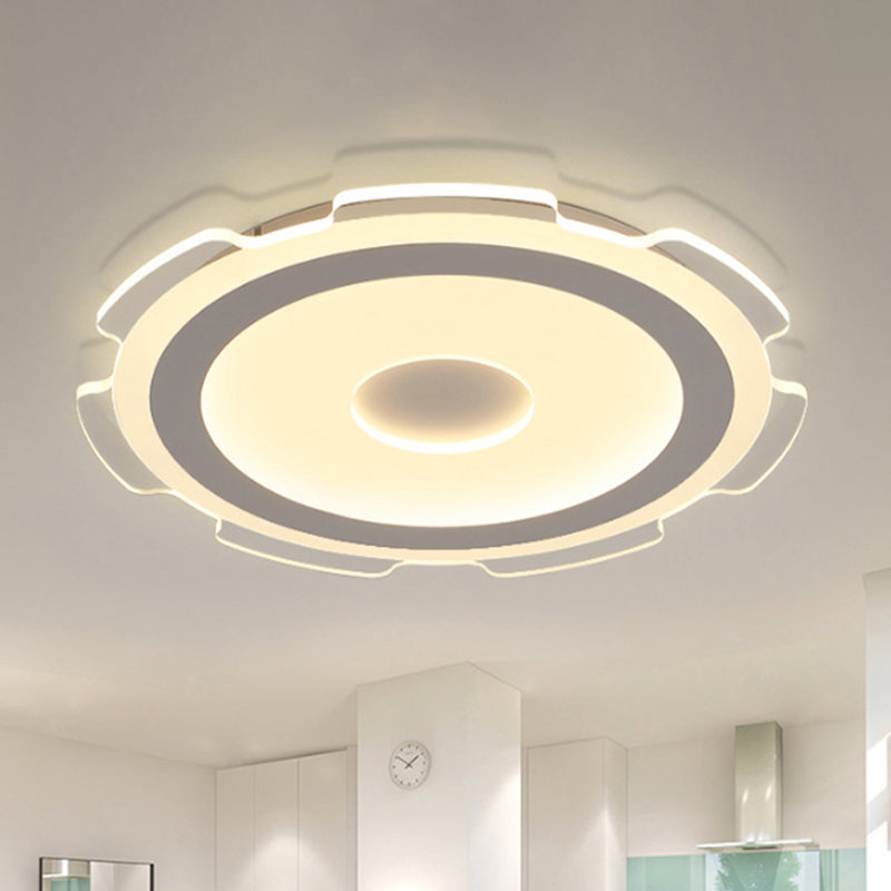 Modern Acrylic Led Flush Mount Light - 16.5’/20.5’/24.5’ Wide Warm/White Perfect For Living Rooms