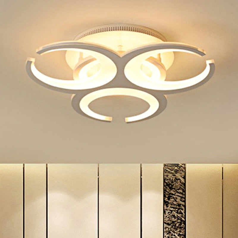 Contemporary Led Ceiling Mount Light: 19.5’/23.5’ Restaurant Ring | Acrylic White Flush