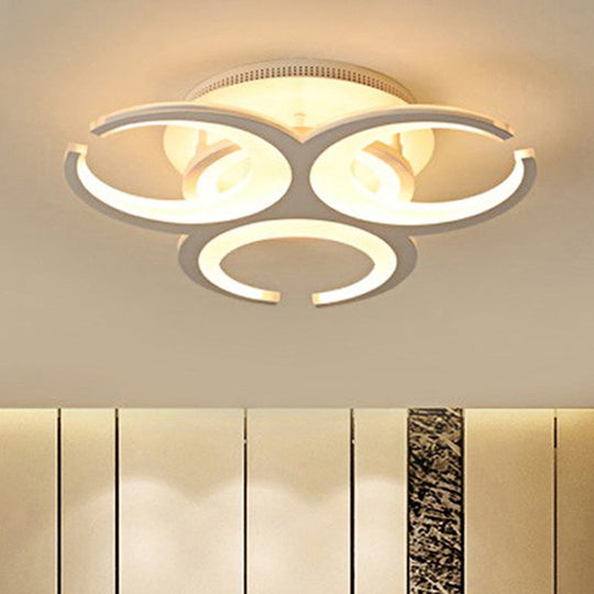 Contemporary Led Ceiling Mount Light: 19.5’/23.5’ Restaurant Ring | Acrylic White Flush
