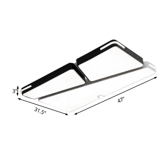 Modern White Flush Mounted Led Ceiling Light - Minimalistic Design 19.5’/23.5’ Width White/Warm