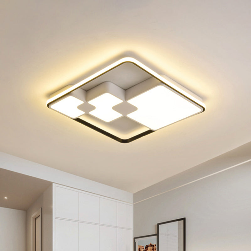 Nordic Style Acrylic Led Ceiling Light - Warm/White Lighting 18/23.5 Width