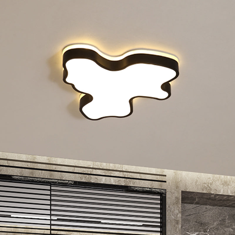 Abstract Flush Light - 16’/19.5’/23.5’ Width Black/White Shade Led Contemporary Mount In Warm/White