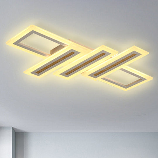 Led Linear Ceiling Lighting - Metal White Flush Mount Light Diffuser Included Multiple Sizes