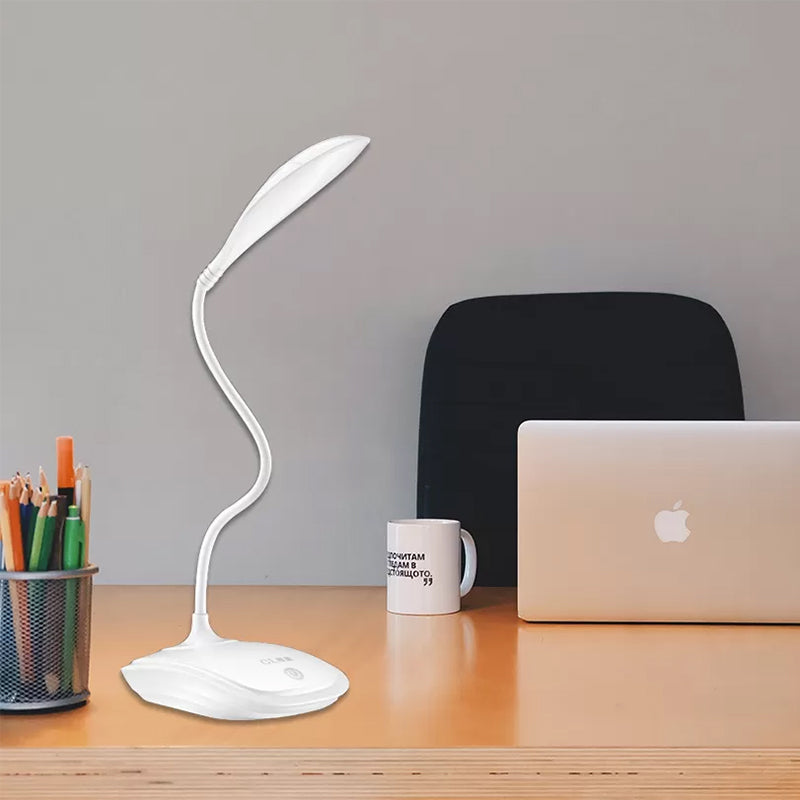 Led Desk Lamp With Touch-Sensitive 3-Level Dimmer Silicone Arm And Simple Design - Ideal For Study