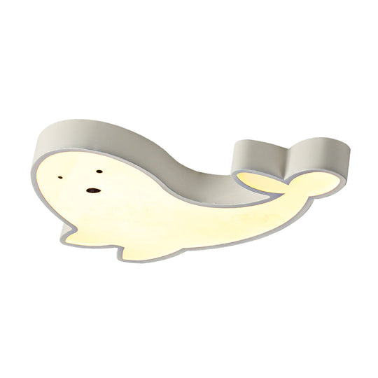 Whimsical Dolphin Led Ceiling Light In White Perfect For Baby Room Décor!