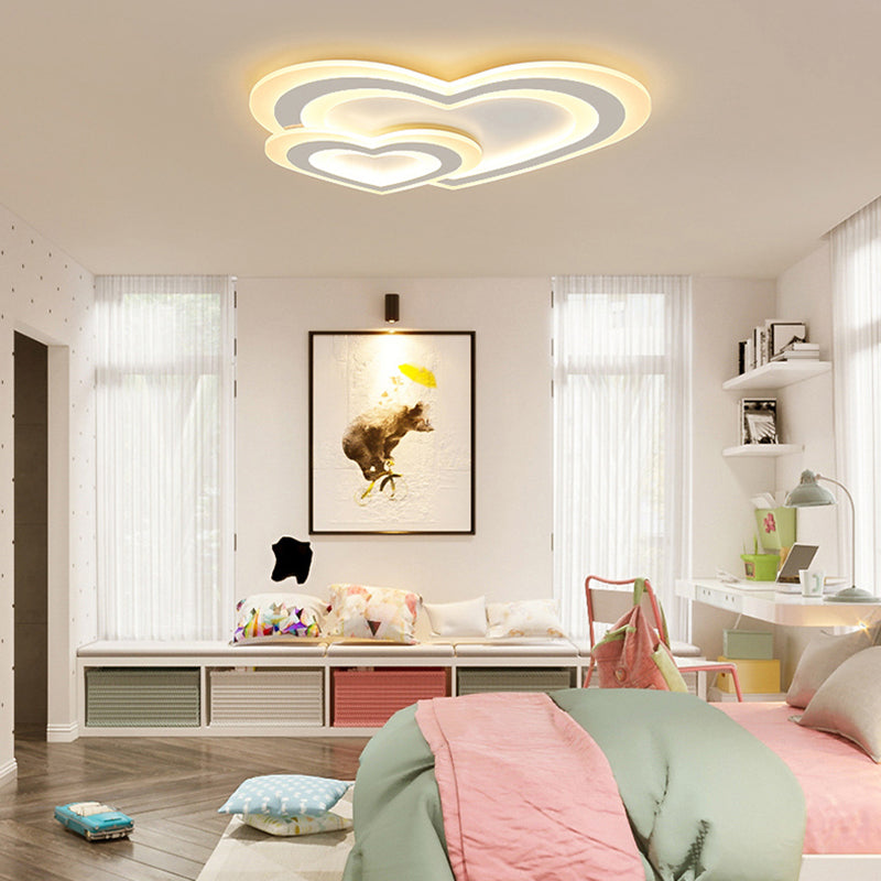 Contemporary Led Flush Ceiling Light: Slim Panel Lamp For Living Room In White Acrylic