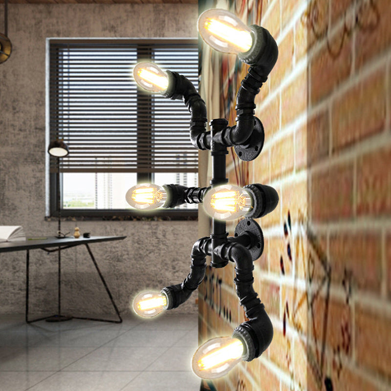 Antique Stylish Indoor Ceiling Light – Wrought Iron Black/Weathered Copper Semi Flush Mount 6