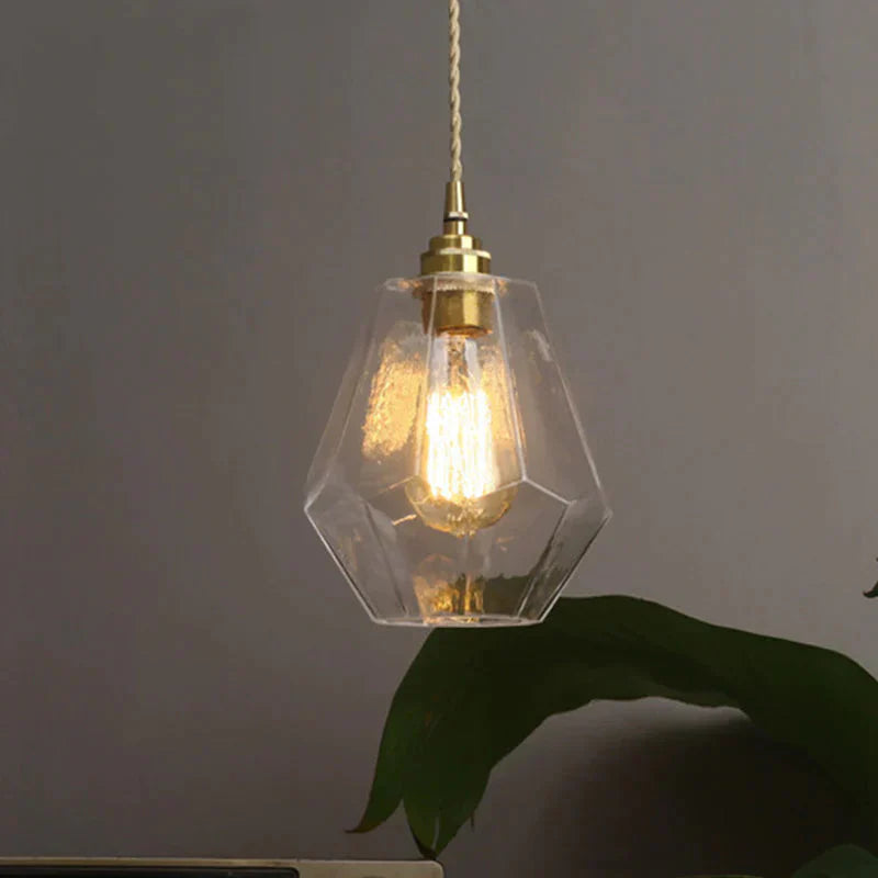 Pear Shaped Hanging Lamp Clear Glass 1 Light Pendant For Dining Room