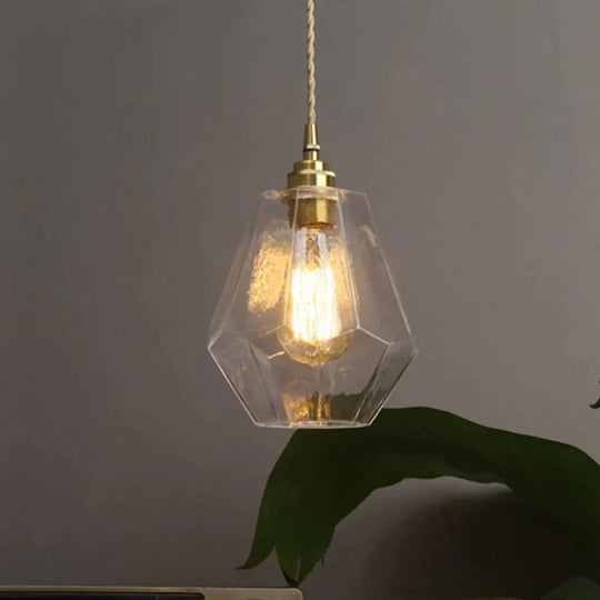 Pear Shaped Hanging Lamp Clear Glass 1 Light Pendant For Dining Room