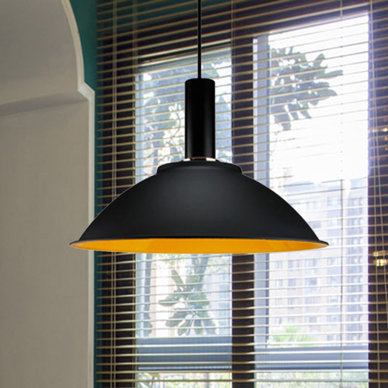 Contemporary Aluminum Bowl Pendant Light - 11/14 Wide 1 Bulb Hanging For Gallery & Factory