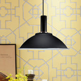 Contemporary Aluminum Bowl Pendant Light - 11/14 Wide 1 Bulb Hanging For Gallery & Factory