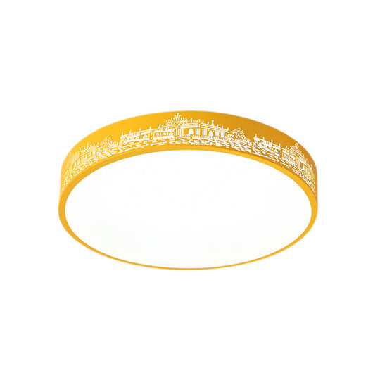 City View Macaron Loft Slim Drum Led Flush Ceiling Light: Stylish Acrylic Lamp For Nursing Room