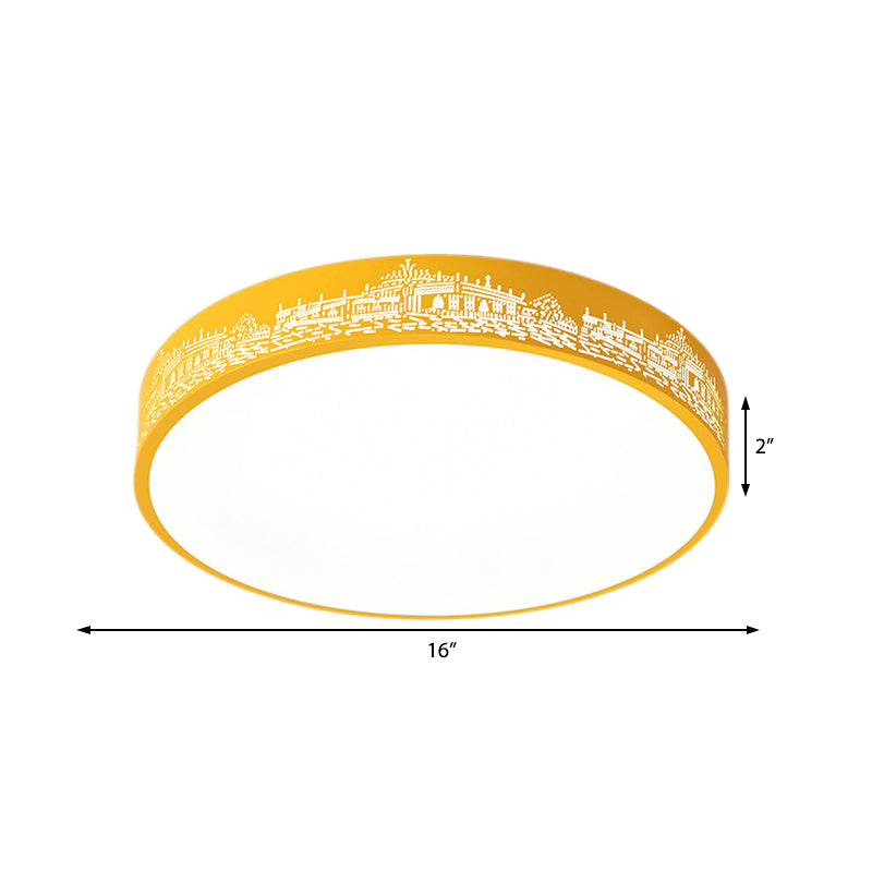 City View Macaron Loft Slim Drum Led Flush Ceiling Light: Stylish Acrylic Lamp For Nursing Room