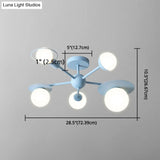 5 - Light Macaroon Ceiling Light With Semi - Flush Mount - Perfect For Kindergarten Hallway And