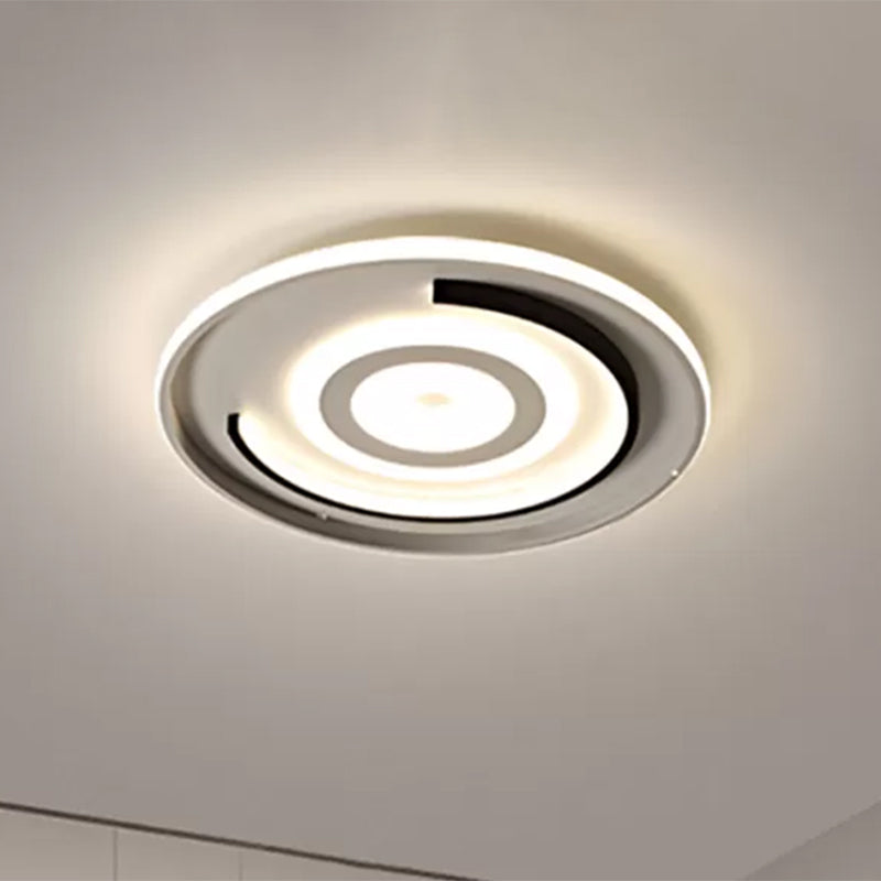 Round Led Acrylic Flush Mount Ceiling Lamp - 18/21.5 Diameter Warm/White Light Contemporary Bedroom