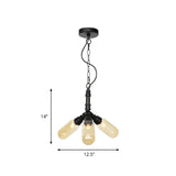 Laura - Antiqued 2/3/5 Heads Metal Hanging Light Black Finish Sputnik Pipe Bar Chandelier With