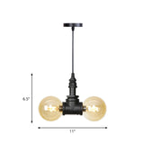 Maasym - Antiqued 2/3/4-Bulb Chandelier Coffee House Led Ceiling Pendant Light With Sphere Amber