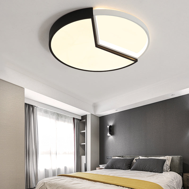 Contemporary Circular Acrylic Flush Mount Lamp (16/19.5 Wide) - Black Led Light For Bedroom In
