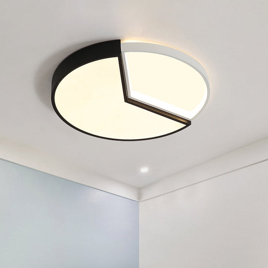 Contemporary Circular Acrylic Flush Mount Lamp (16’/19.5’ Wide) - Black Led Light For Bedroom