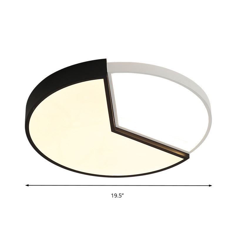 Contemporary Circular Acrylic Flush Mount Lamp (16’/19.5’ Wide) - Black Led Light For Bedroom