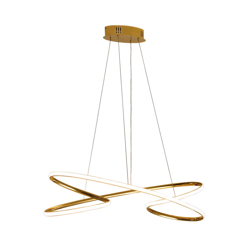 31.5’’ / 39’’ Wide Twist Acrylic Chandelier Led Pendant Light In Chrome/Gold - Warm Lighting