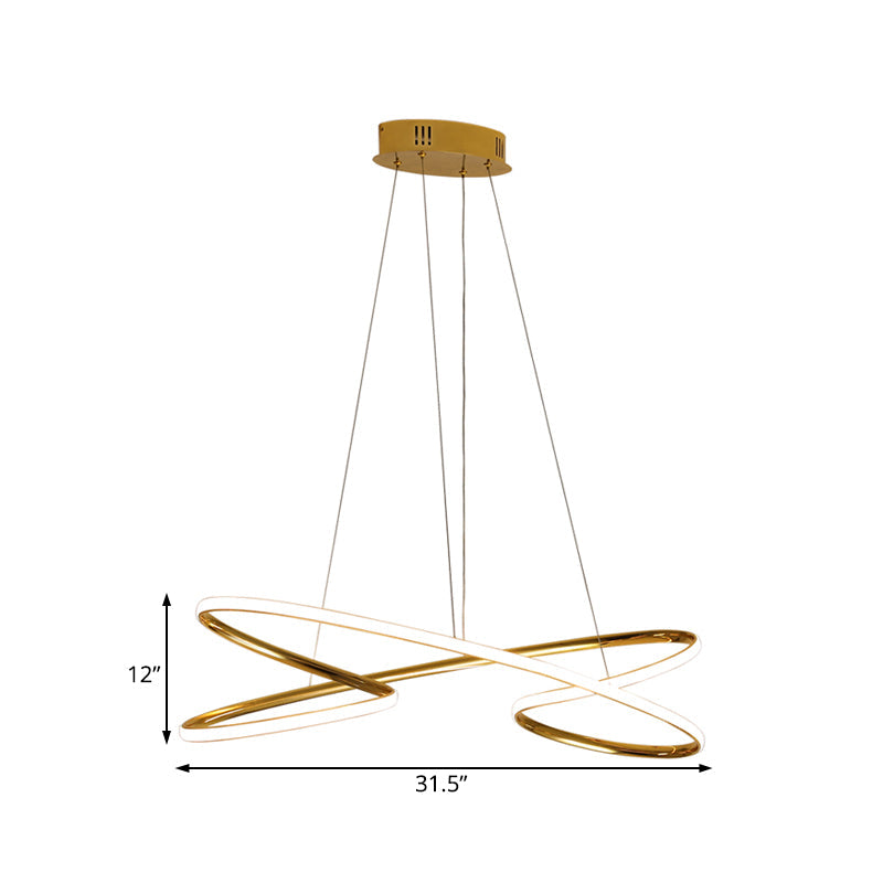 31.5’’ / 39’’ Wide Twist Acrylic Chandelier Led Pendant Light In Chrome/Gold - Warm Lighting