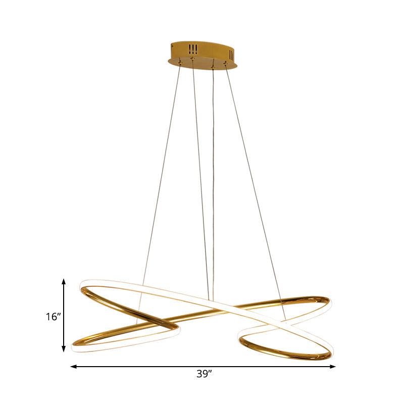 31.5’’ / 39’’ Wide Twist Acrylic Chandelier Led Pendant Light In Chrome/Gold - Warm Lighting